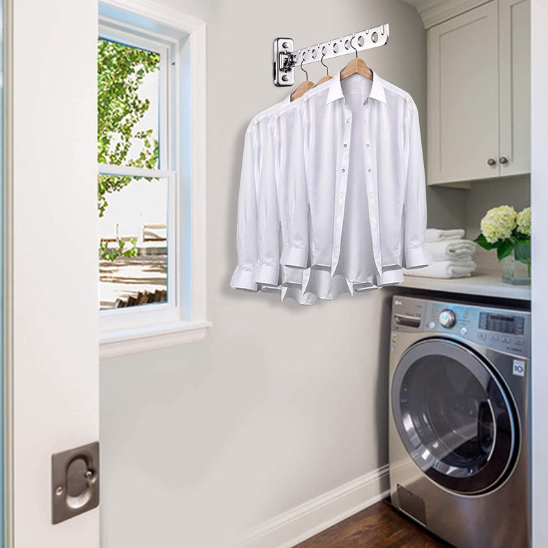 Rebrilliant Wall Mount Clothes Hanger Rack Laundry Room Clothes Hanger